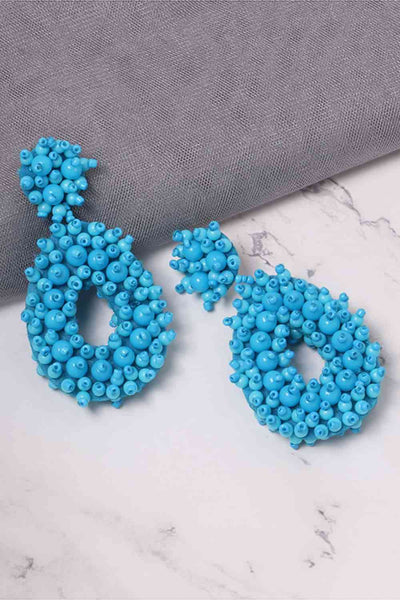 Chic Beaded Dangle Earrings - Vibrant Colors & Handcrafted Elegance
