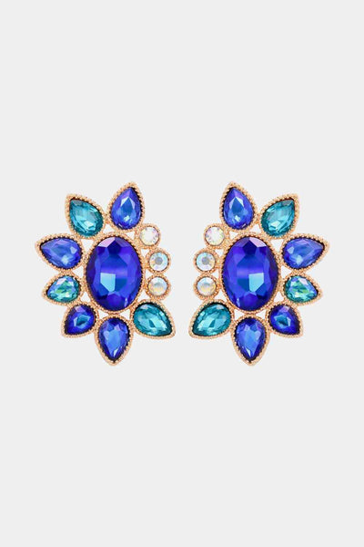 Geometrical Shape Glass Stone Dangle Earrings