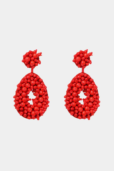 Chic Beaded Dangle Earrings - Vibrant Colors & Handcrafted Elegance