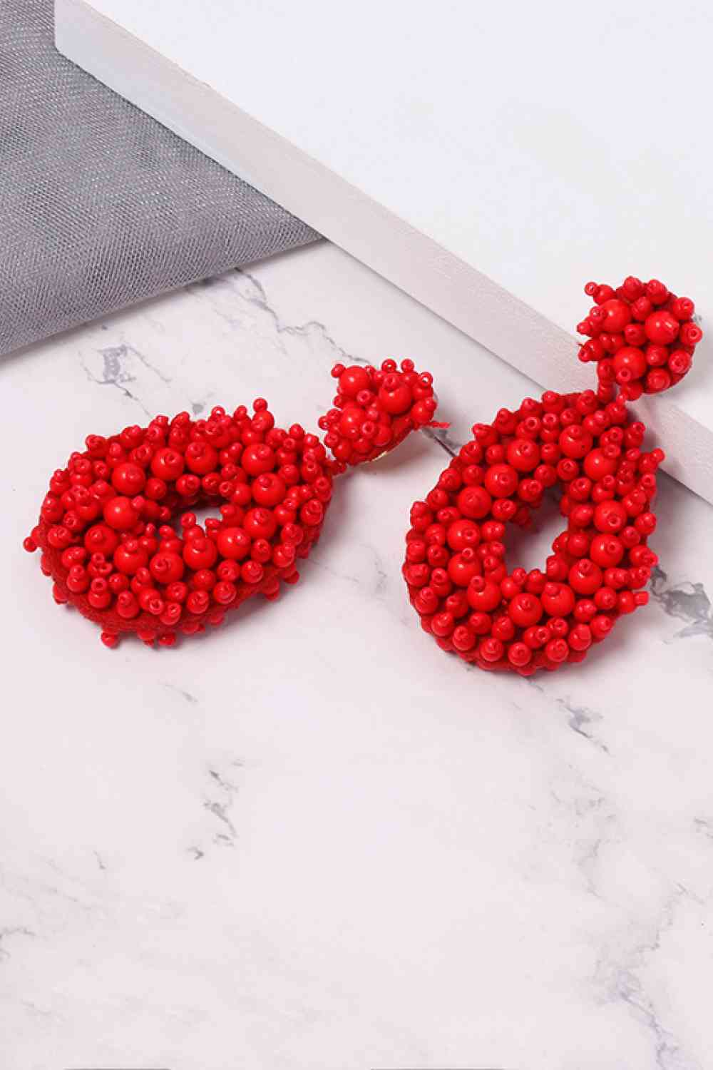 Chic Beaded Dangle Earrings - Vibrant Colors & Handcrafted Elegance
