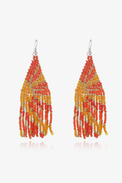 Handcrafted Beaded Dangle Earrings - Vibrant, Lightweight, Trendy