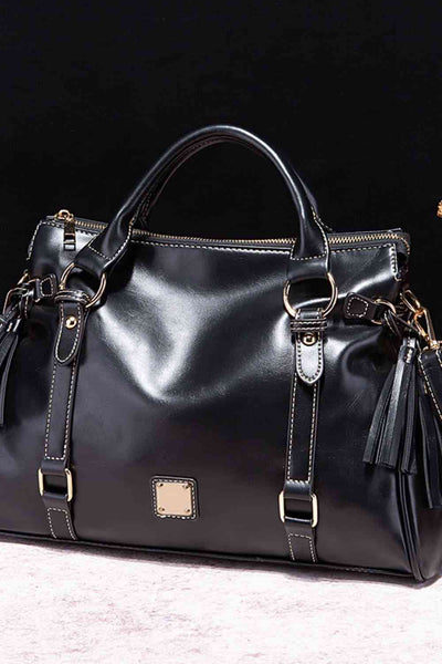 Elegant PU Leather Handbag with Tassels for Every Occasion