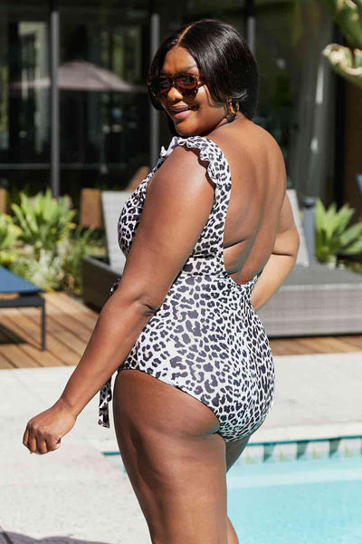 Marina West Swim Full Size Float On Ruffle One-Piece Cat