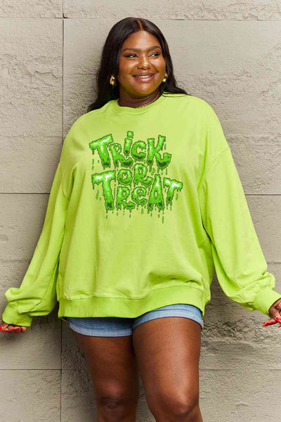 Simply Love FuSimpll Size TRICK OR TREAT Graphic Sweatshirt