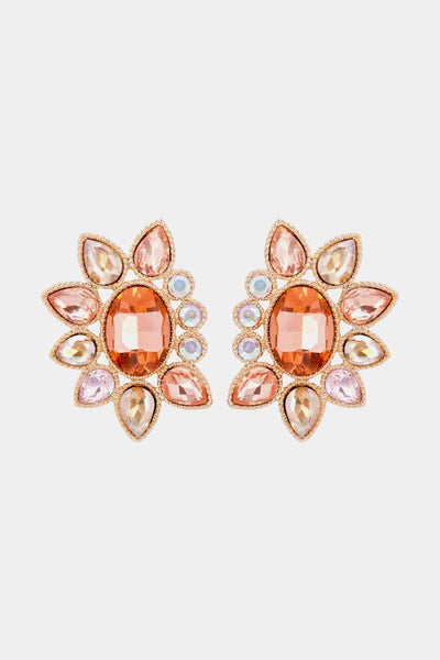 Geometrical Shape Glass Stone Dangle Earrings