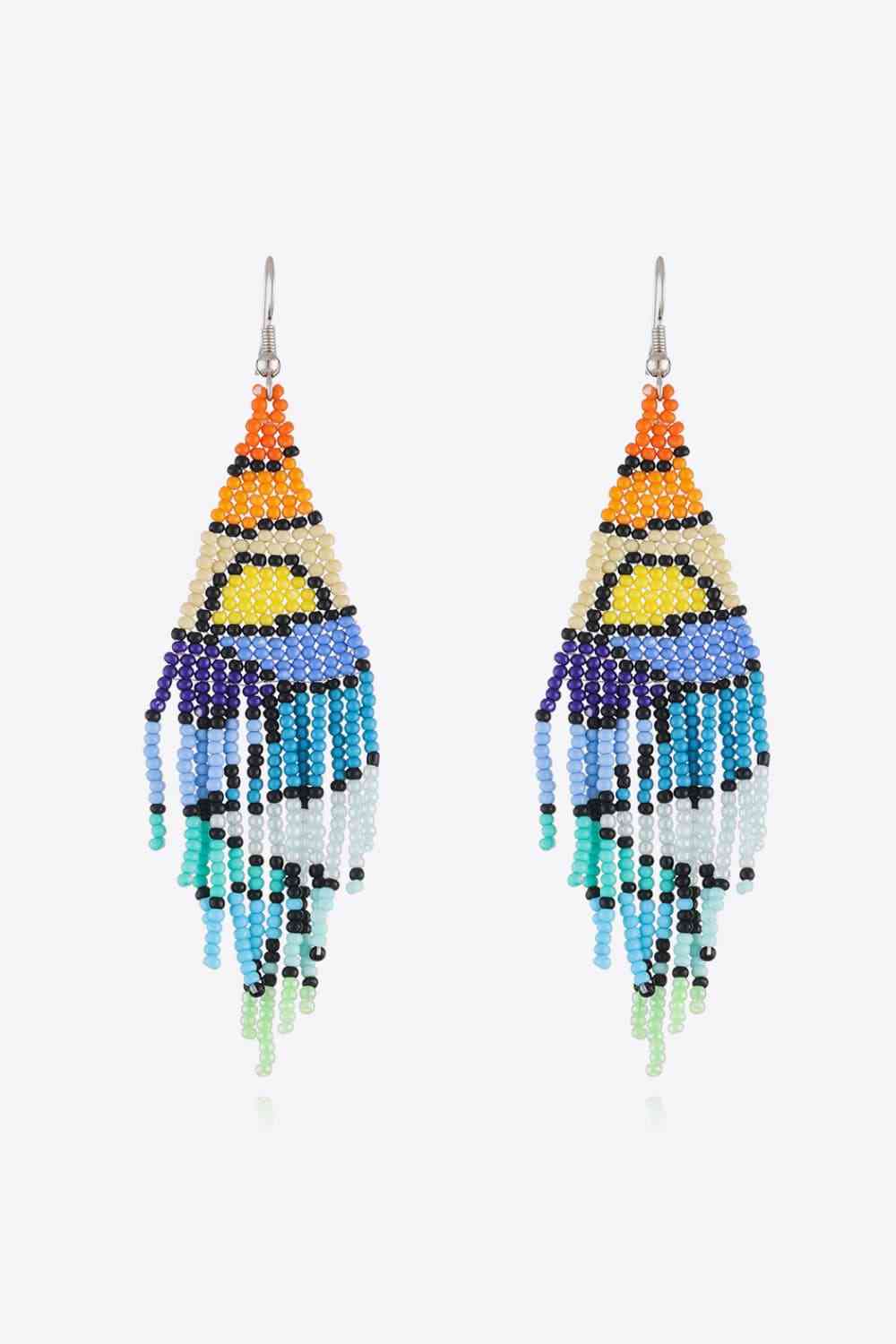 Handcrafted Beaded Dangle Earrings - Vibrant, Lightweight, Trendy