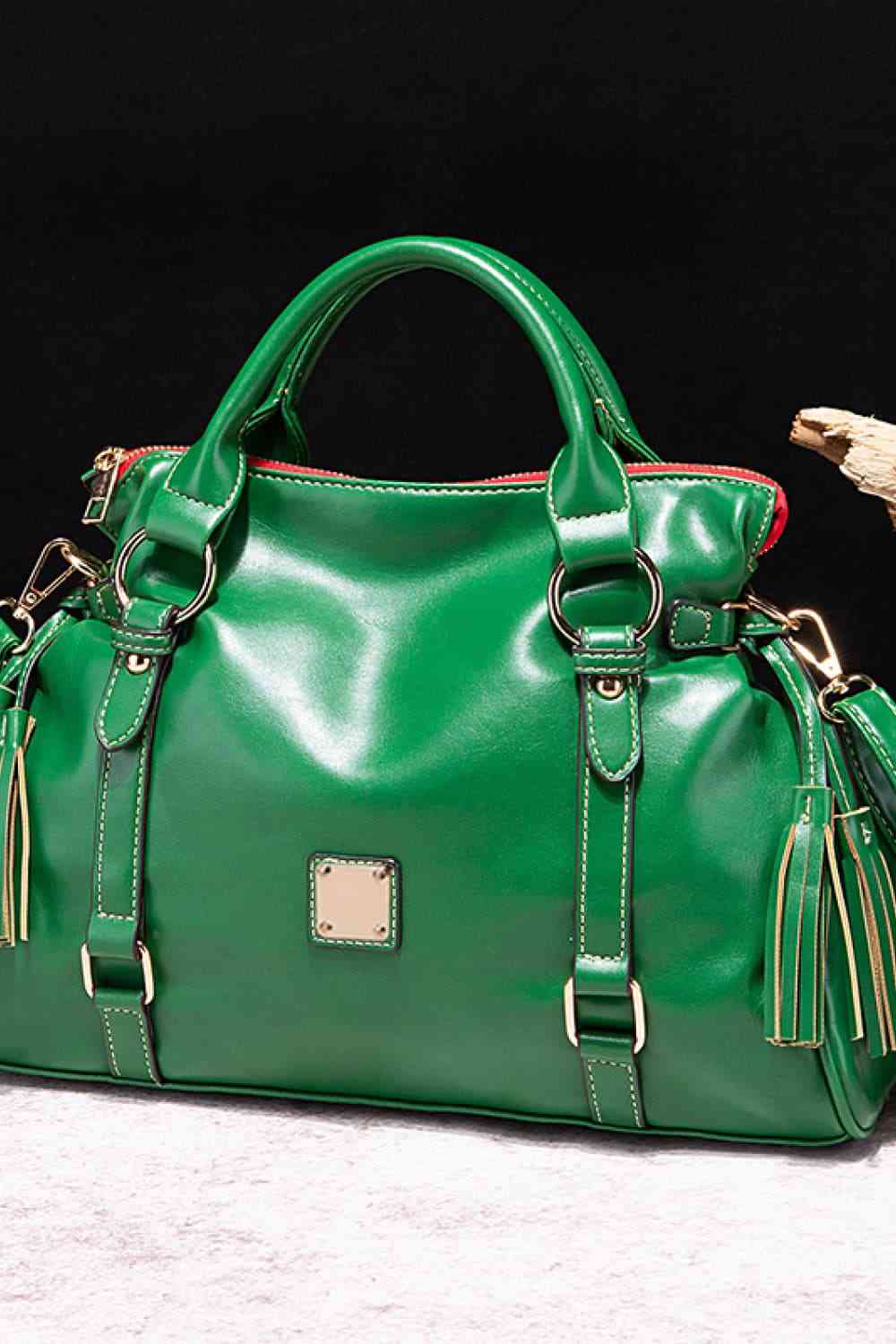 Elegant PU Leather Handbag with Tassels for Every Occasion