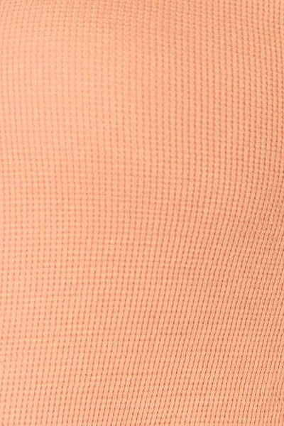 Casual & Chic Half Button Long Sleeve Top in Peach