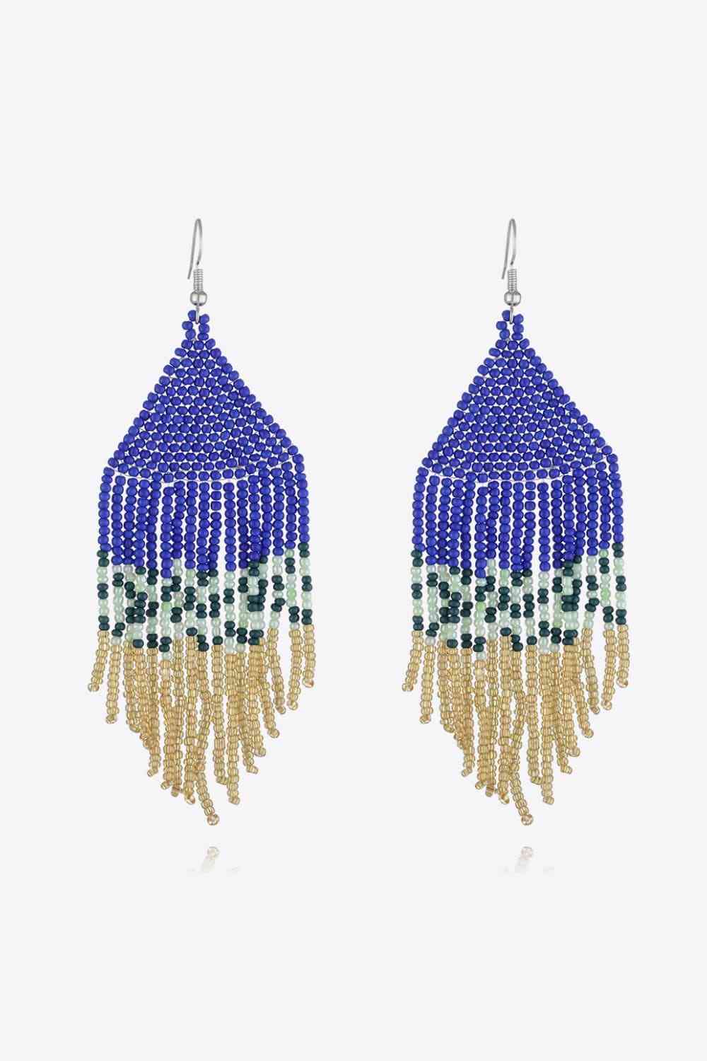 Handmade Boho Beaded Dangle Earrings - Vibrant & Stylish