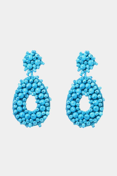 Chic Beaded Dangle Earrings - Vibrant Colors & Handcrafted Elegance