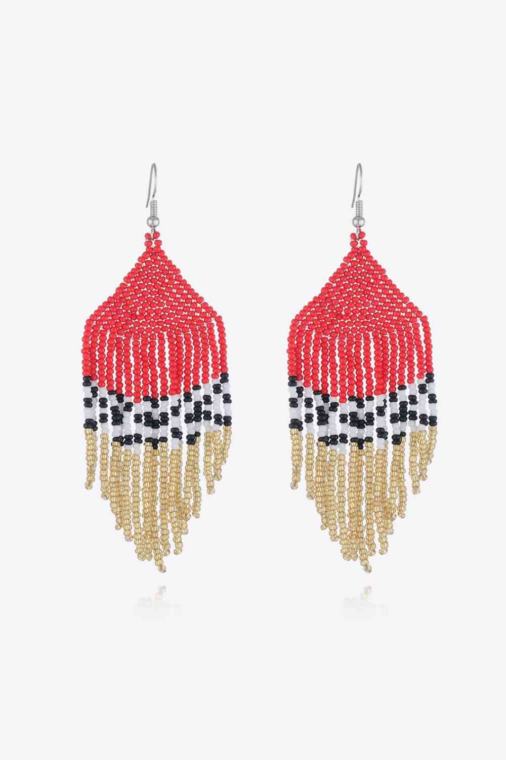 Handmade Boho Beaded Dangle Earrings - Vibrant & Stylish