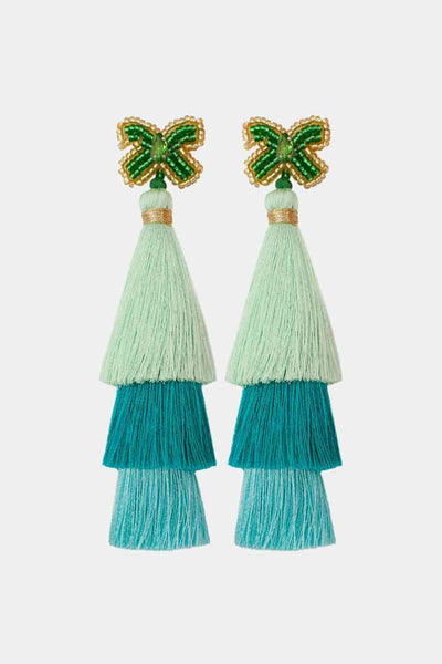 Triple-Layer Tassel Dangle Earrings