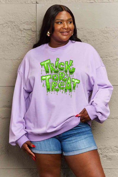 Simply Love FuSimpll Size TRICK OR TREAT Graphic Sweatshirt