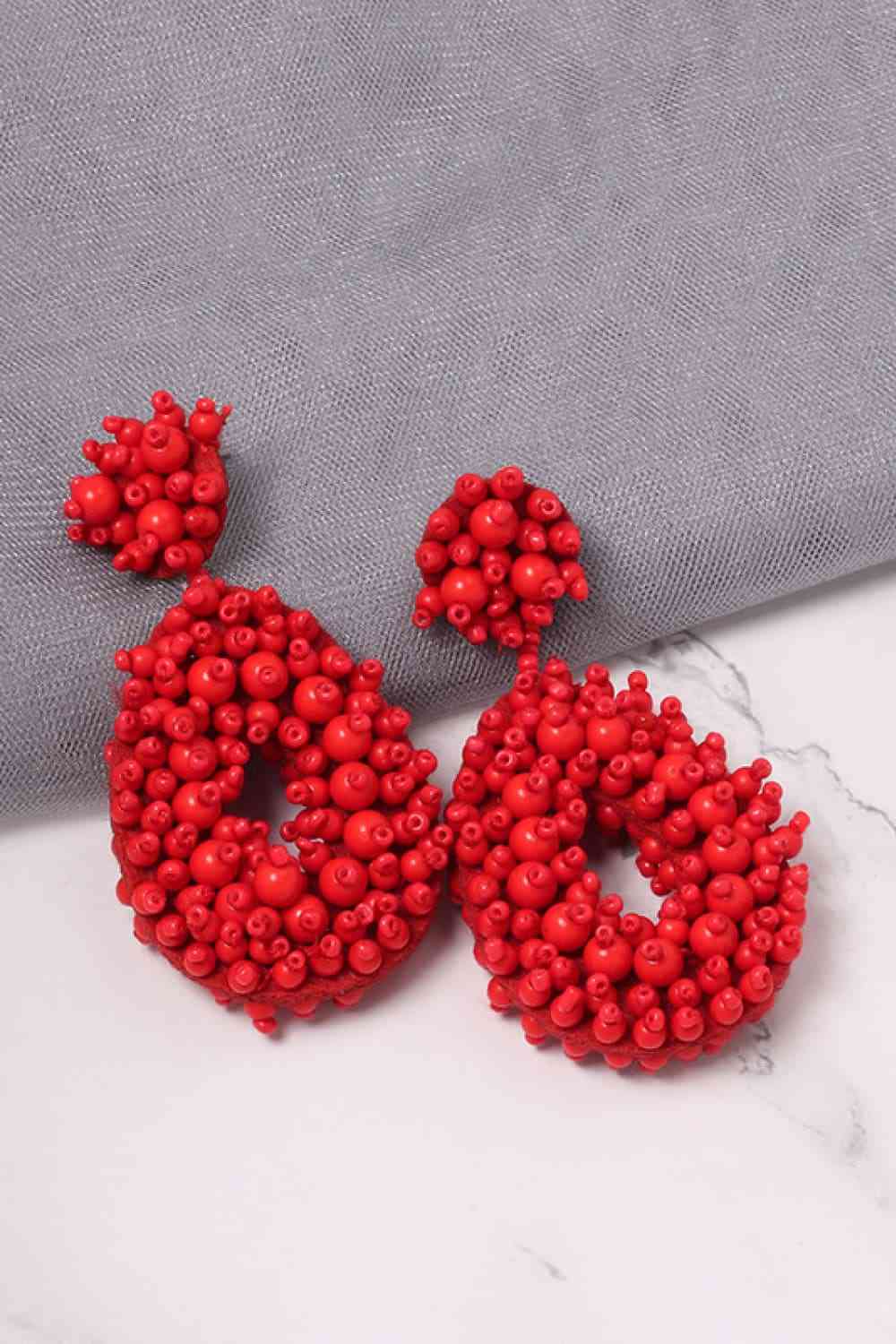 Chic Beaded Dangle Earrings - Vibrant Colors & Handcrafted Elegance