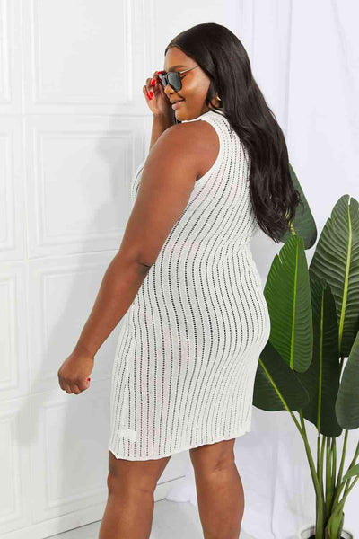 Openwork Johnny Collar Cover Up Dress for Stylish Summer