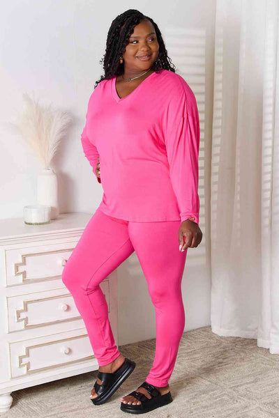 V-Neck Soft Rayon Lounge Set: Comfort & Style for All-Day Wear
