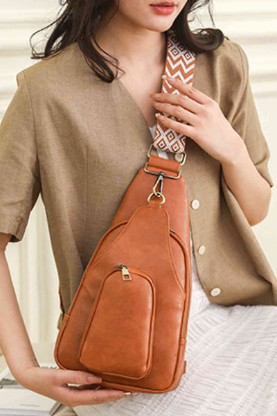 Compact & Versatile PU Leather Sling Bag for Stylish Adventures