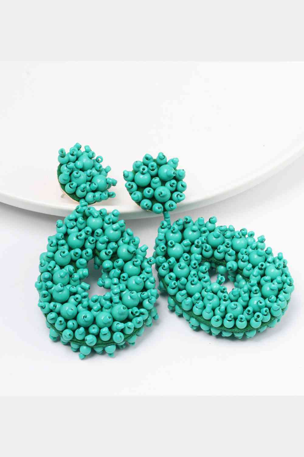 Chic Beaded Dangle Earrings - Vibrant Colors & Handcrafted Elegance