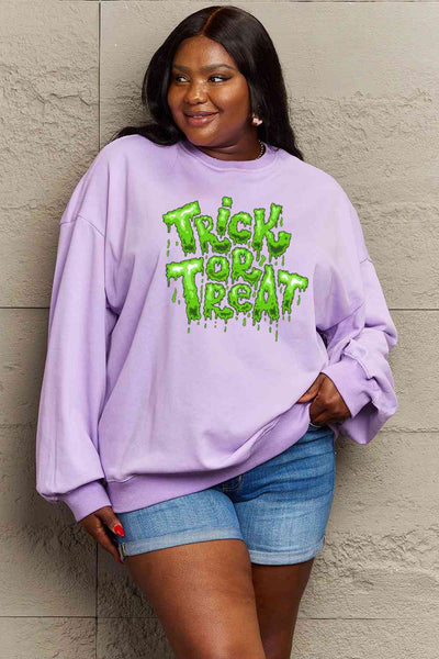 Simply Love FuSimpll Size TRICK OR TREAT Graphic Sweatshirt