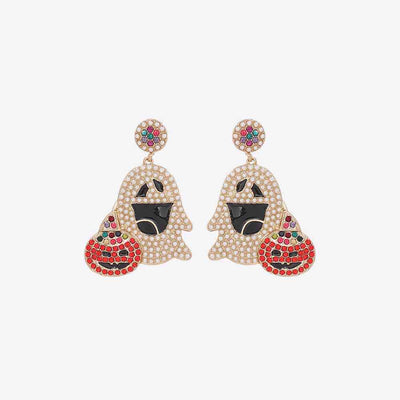 Ghost Rhinestone Alloy Earrings