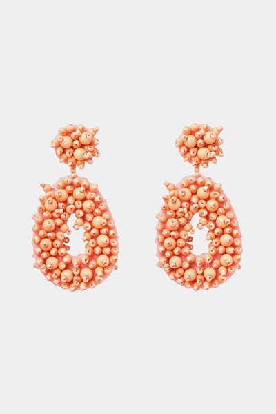 Chic Beaded Dangle Earrings - Vibrant Colors & Handcrafted Elegance