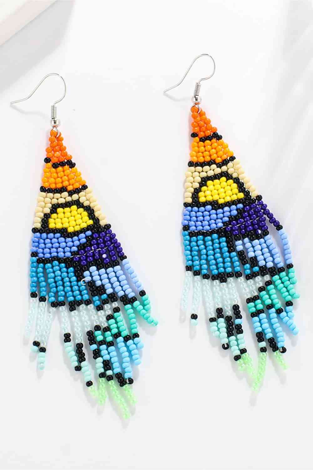 Handcrafted Beaded Dangle Earrings - Vibrant, Lightweight, Trendy