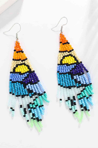 Handcrafted Beaded Dangle Earrings - Vibrant, Lightweight, Trendy