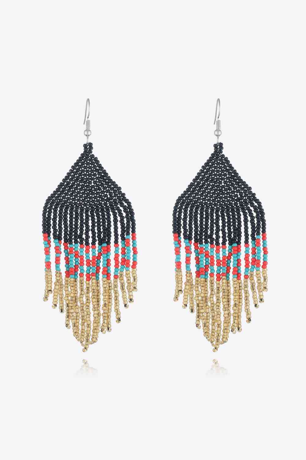 Handmade Boho Beaded Dangle Earrings - Vibrant & Stylish