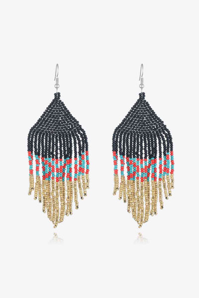 Handmade Boho Beaded Dangle Earrings - Vibrant & Stylish