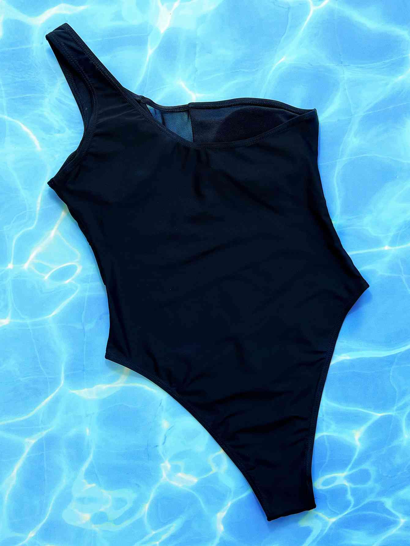 Chic One-Shoulder Sleeveless One-Piece Swimsuit for Summer