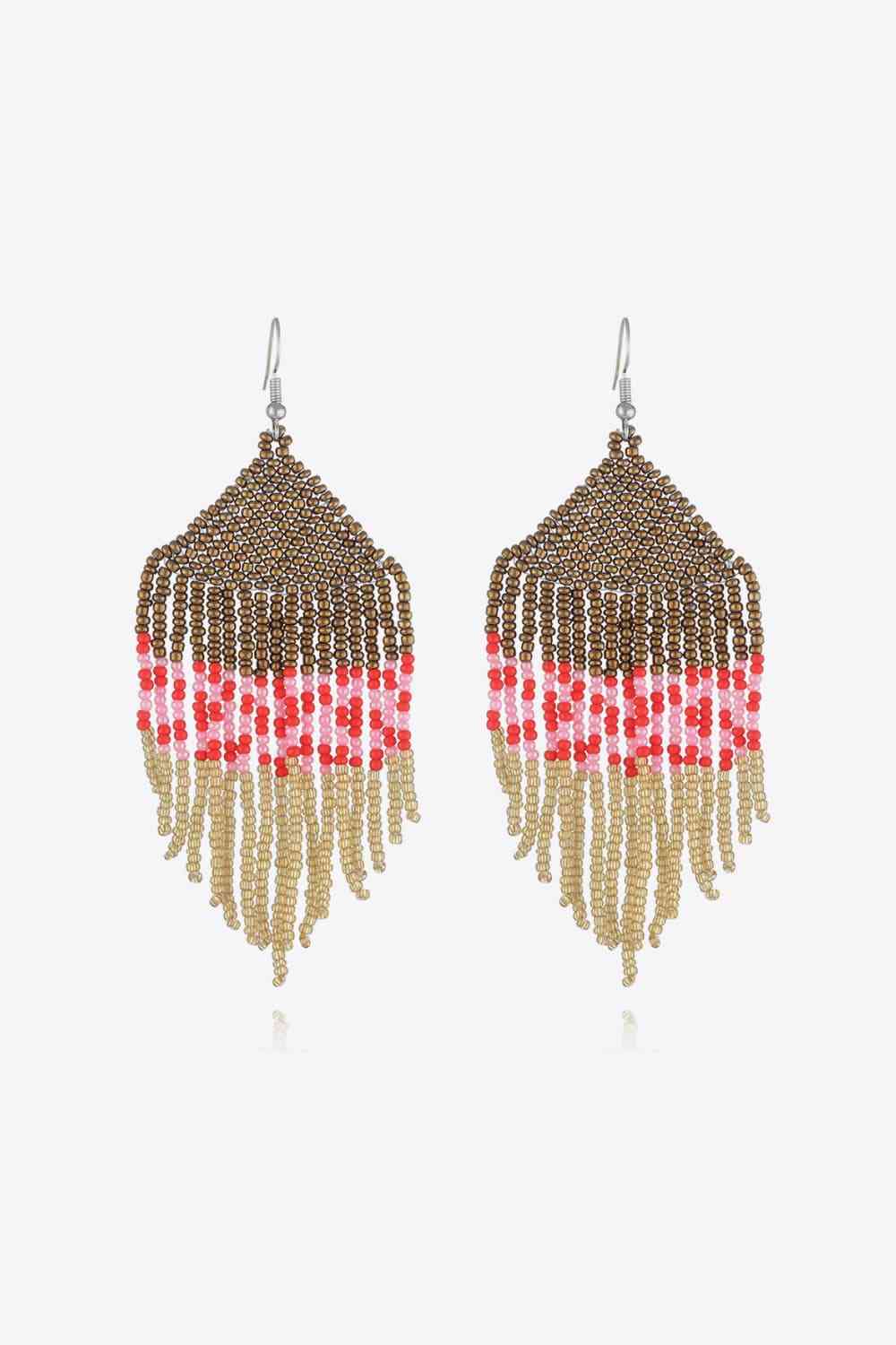 Handmade Boho Beaded Dangle Earrings - Vibrant & Stylish