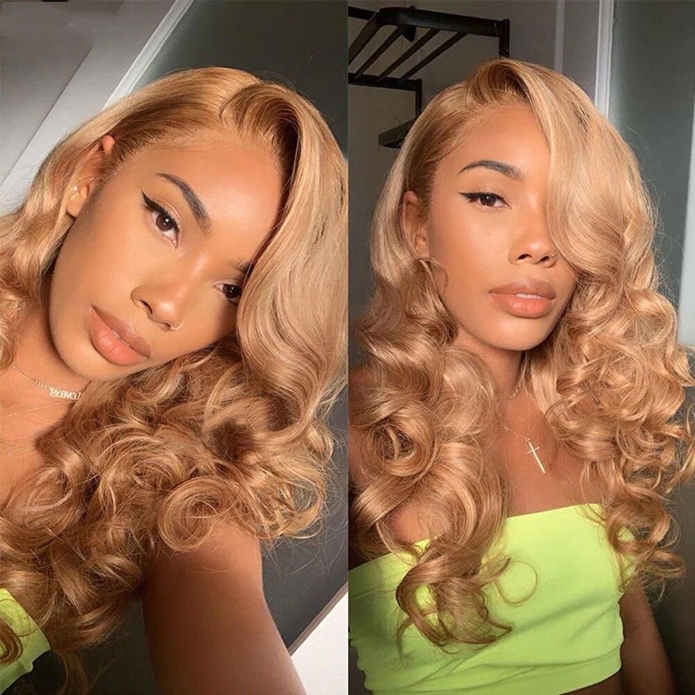 Honey Blonde Body Wave 13x6 Lace Frontal Human Hair Wig Hd 13x4 Lace