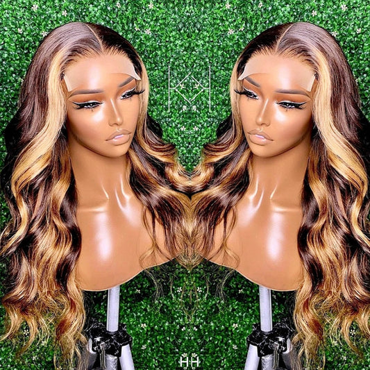 Highlight Wig Human Hair Brazilian Body Wave Lace Front Wig Ombre