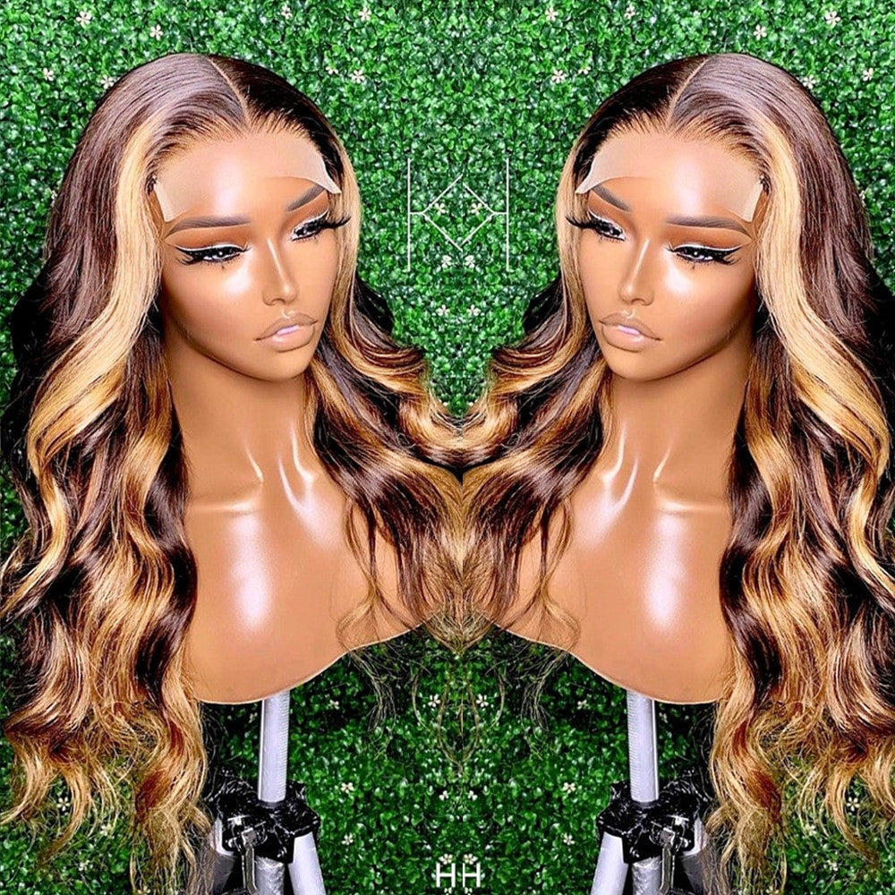 Highlight Wig Human Hair Brazilian Body Wave Lace Front Wig Ombre