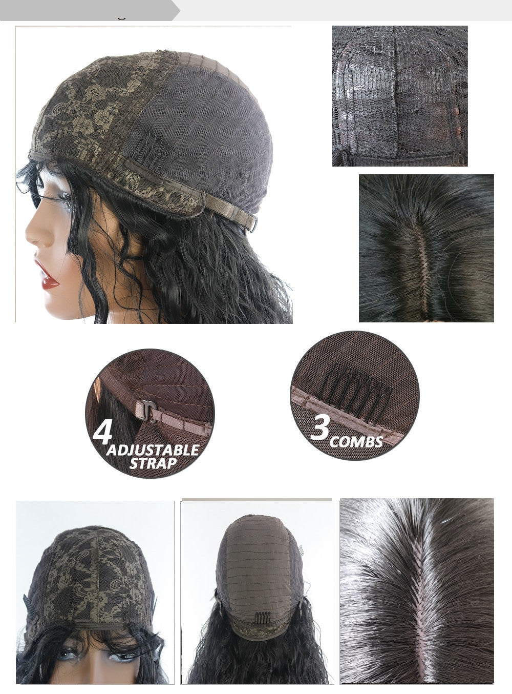 Soft Natural Black 26 Inch Long Kinky Curly Wig With Bang