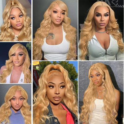 Honey Blonde Body Wave 13x6 Lace Frontal Human Hair Wig Hd 13x4 Lace